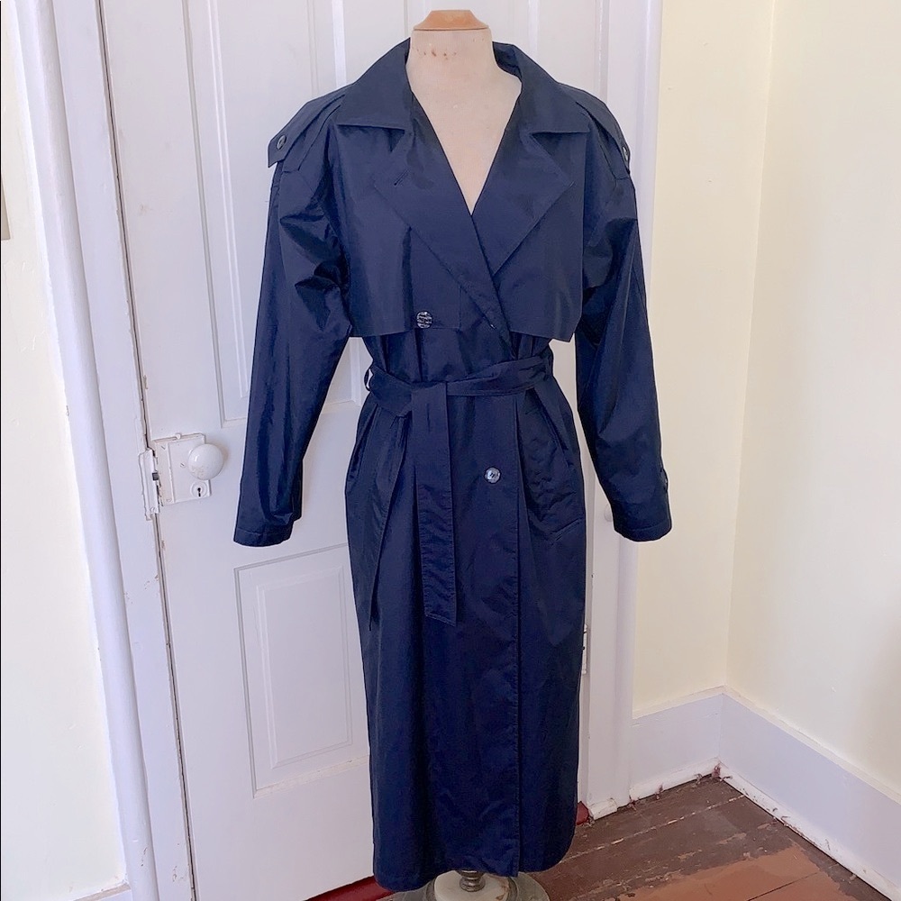 Vintage Worthington 90s Double Breasted Rain Slicker Trench Coat Jacket 8